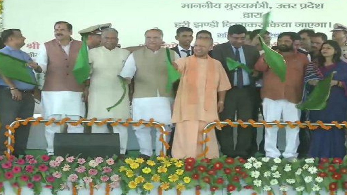 CM Yogi flags off corporate train Tejas in Lucknow
