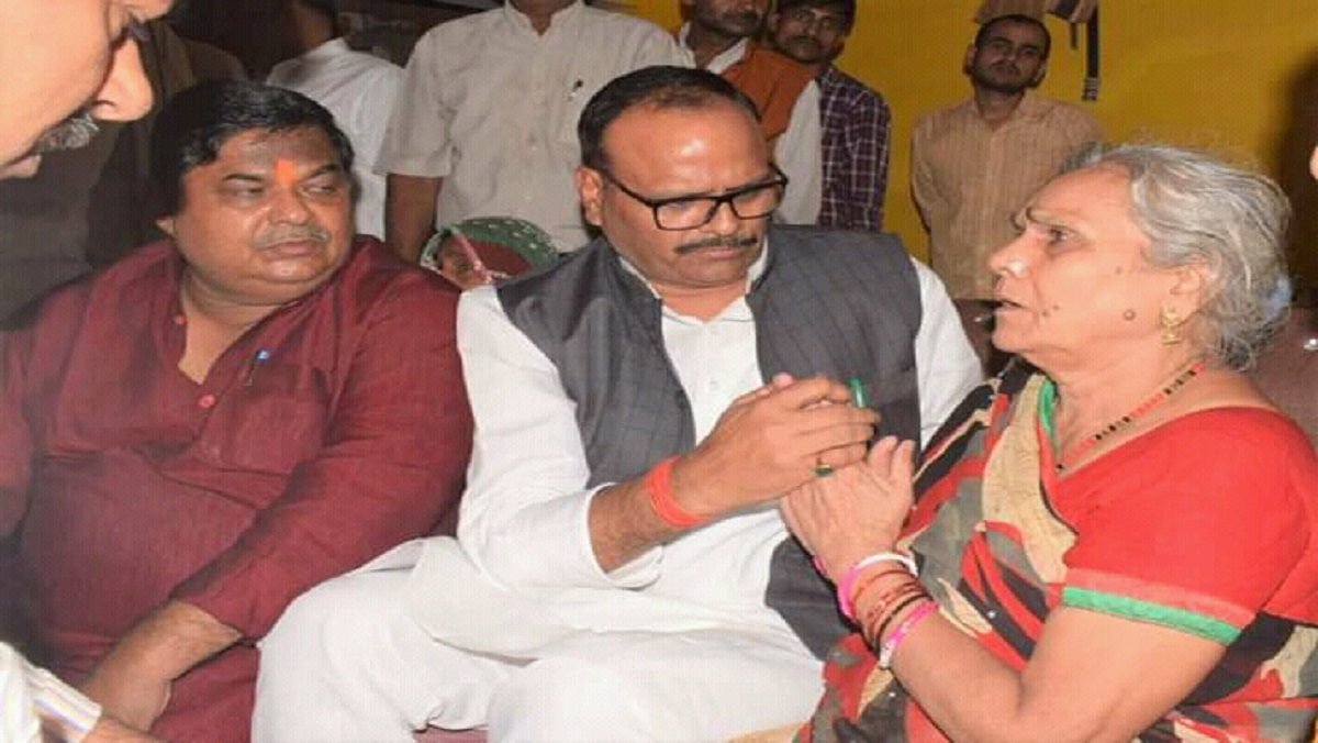 Law Minister Brajesh Pathak meets Kamlesh Tiwari's family