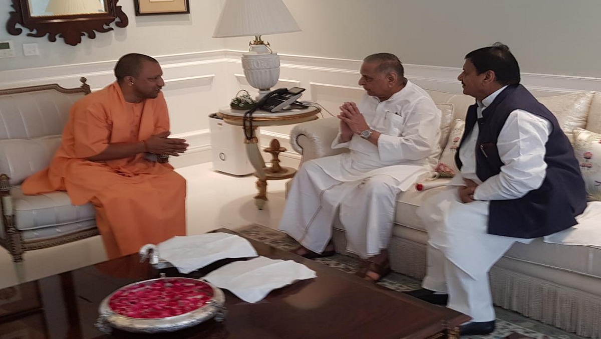 Chief Minister Yogi Adityanath reached Mulayam Singh Yadav house Shiv Pal also present