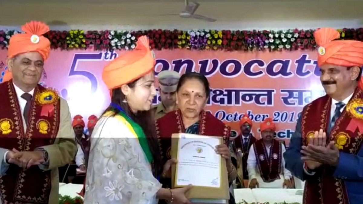 Governor Anandiben Patel attended the convocation of Agricultural University in Banda