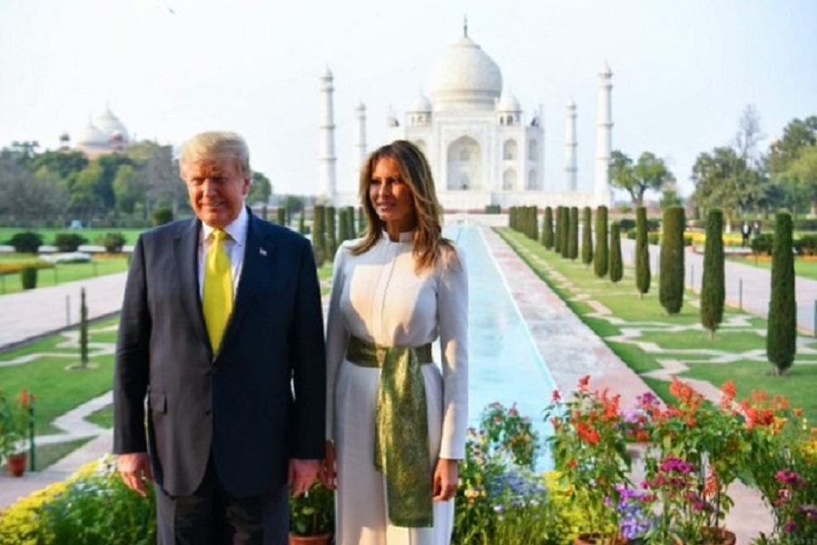 US President Donald Trump arrives in Agra with wife Melania to see Taj Mahal