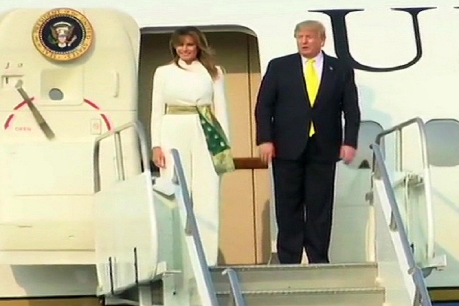 US President Donald Trump arrives in Agra with wife Melania to see Taj Mahal