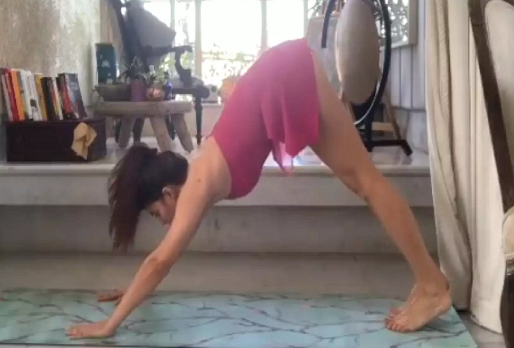 Bollywood actress Jacqueline Fernandes shared a yoga video