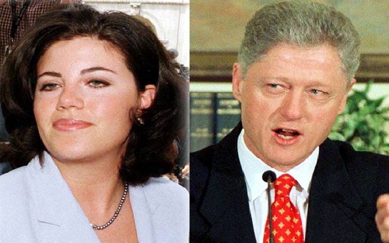 Bill Clinton admits to having physical relations with Monica Lewinsky