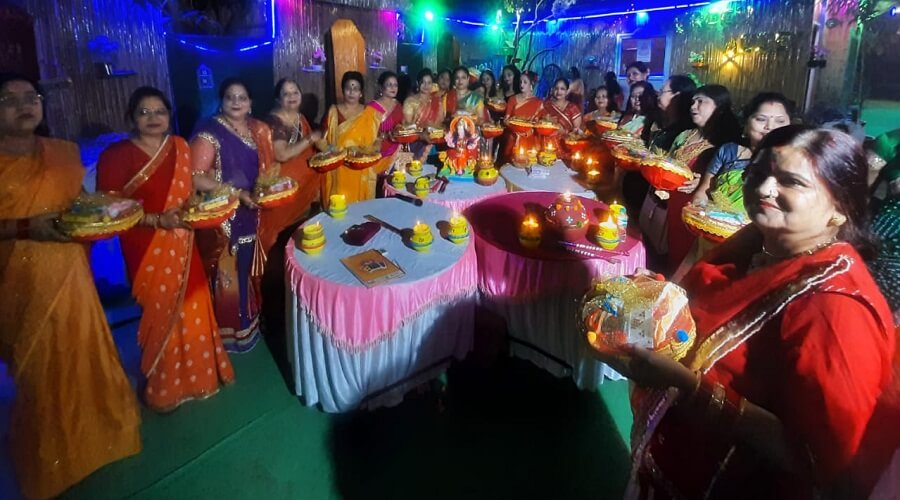 Women perform colorful program before "Karva Chauth" in Banda