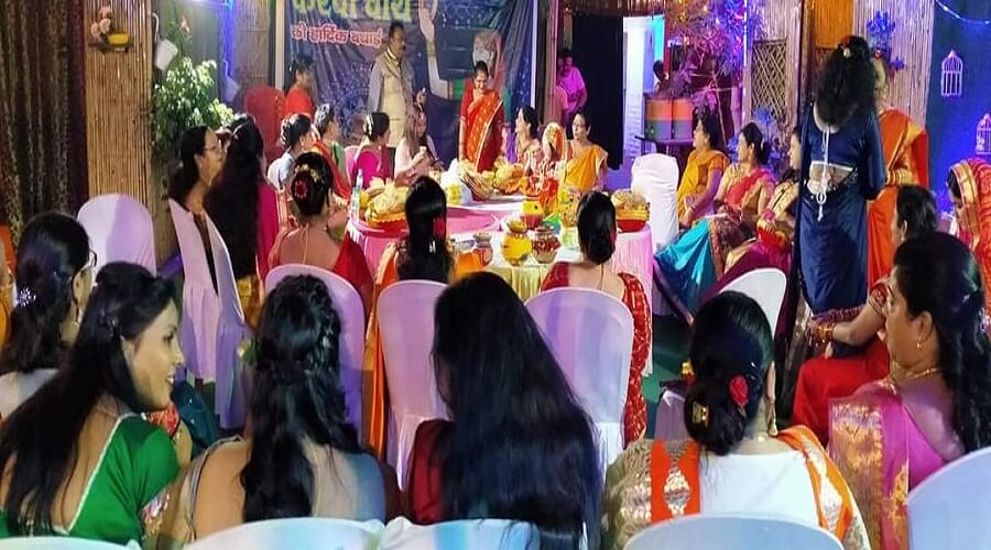 Women perform colorful program before "Karva Chauth" in Banda