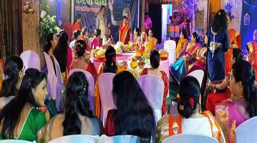 Women perform colorful program before "Karva Chauth" in Banda