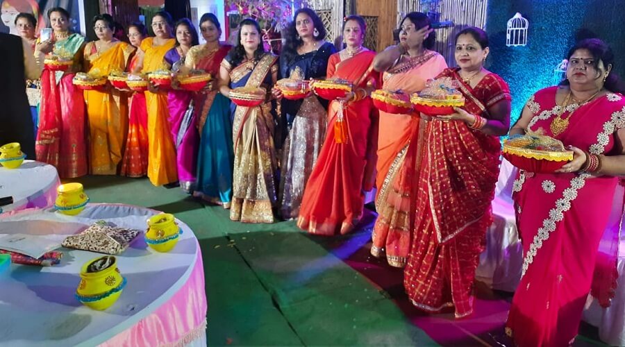 Women perform colorful program before "Karva Chauth" in Banda