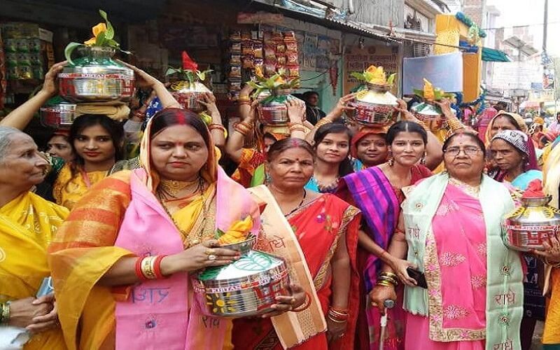 Kalash Yatra in city before Ram Katha in Banda