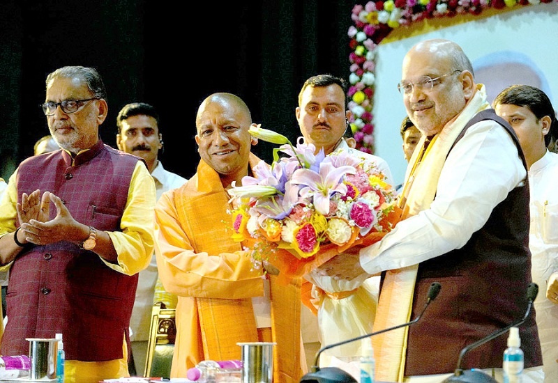 Yogi becomes leader of BJP Legislature Party in presence of Home Minister Amit Shah