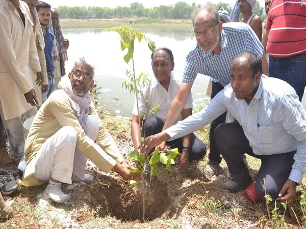 DM Anurag Patel and Jalpurush Uma Shankar Pandey also did Shramdan-plantation in Banda