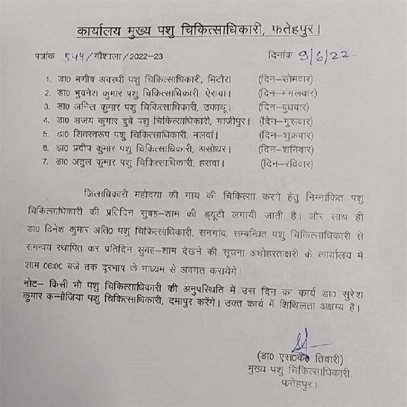Fatehpur DM's army of 7 doctors for sick cow, CVO suspended if matter caught fire