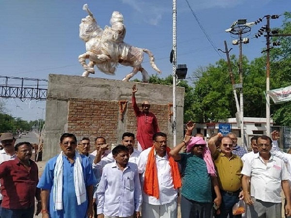 Statue re-established at Maharana Pratap Chowk in Banda