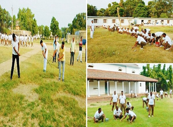 सीतापुर सशस्त्र पुलिस प्रशिक्षण महाविद्यालय में अमृत महोत्सव पर श्रमदान, योग दिवस की तैयारियां