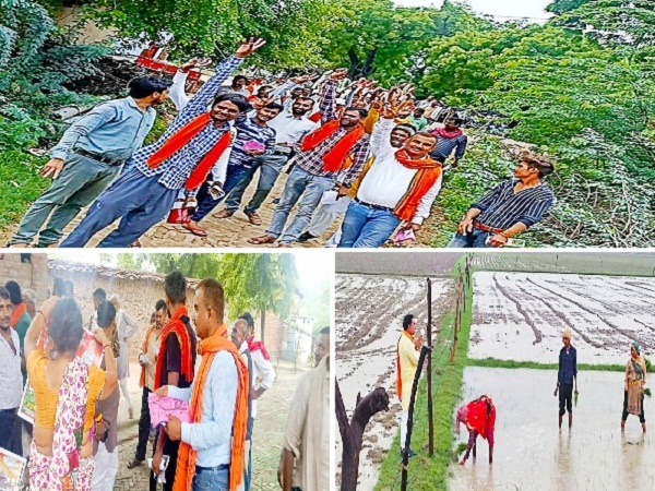 Zip by-election : Campaigning in support of Pushpa Singh, wife of former DIG in Banda, to farm-farm and Dagar-Dagar