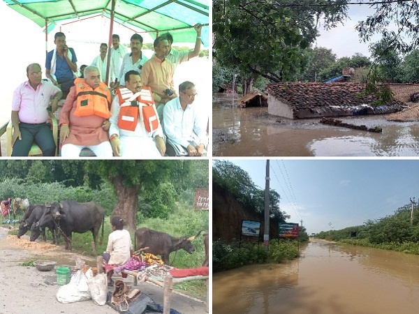 UP Flood News Rivers in spate, Minister Sachan in Banda, many more districts affected
