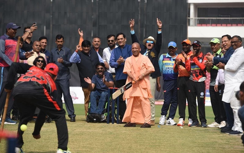 CM Yogi tried his hand in cricket, launched disabled T20 cricket