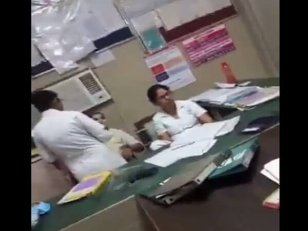 Video Viral : Staff nurse doing facials in Sitapur district hospital, team formed to investigate